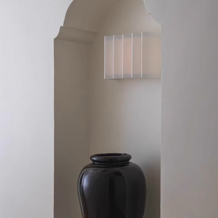 Modern Art Deco Rectangle Fabric LED Wall Sconce Lamp For Bedroom