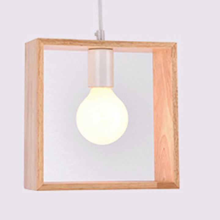 Geometría de Simplicidad Moderna Herrajes de Madera 1 - Lámpara Colgante de Luz Para Comedor 