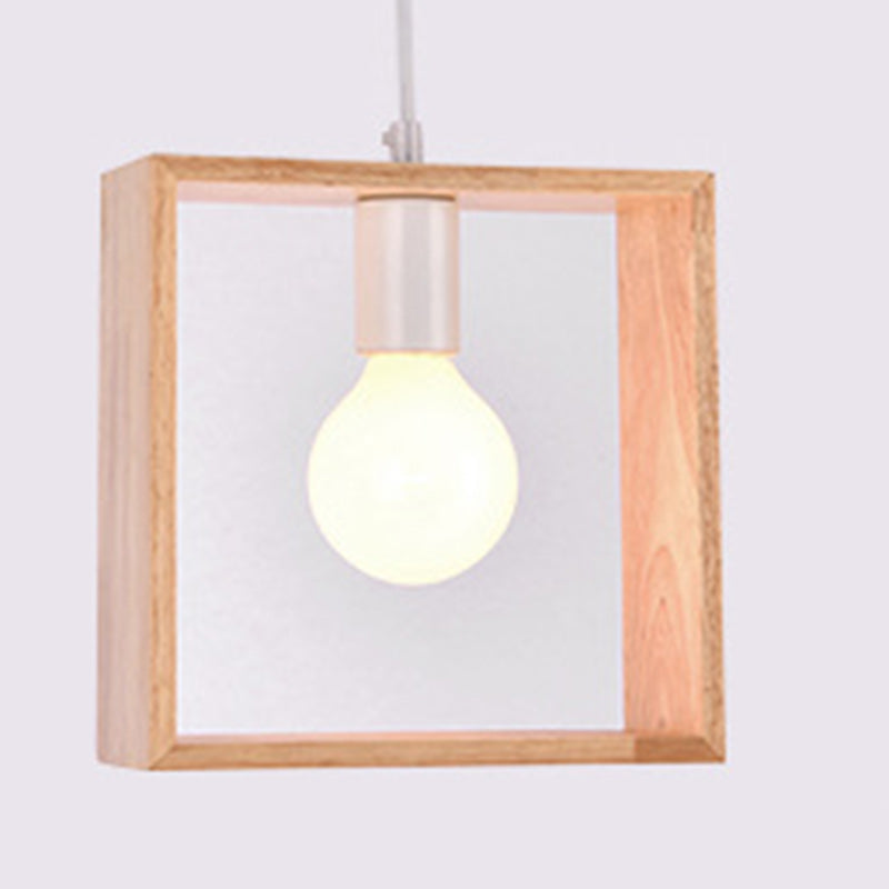 Modern Simplicity Geometry Wood Hardware 1 - Light Pendant Light For Dining Room