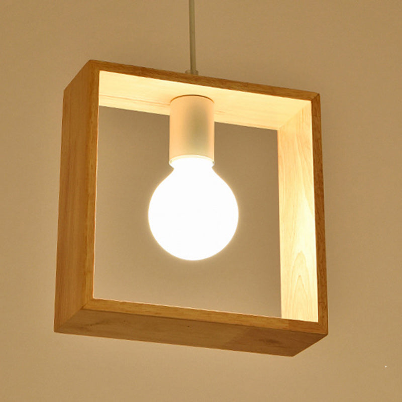 Geometría de Simplicidad Moderna Herrajes de Madera 1 - Lámpara Colgante de Luz Para Comedor 