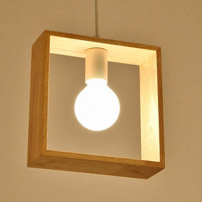 Modern Simplicity Geometry Wood Hardware 1 - Light Pendant Light For Dining Room