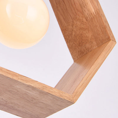 Modern Simplicity Geometry Wood Hardware 1 - Light Pendant Light For Dining Room