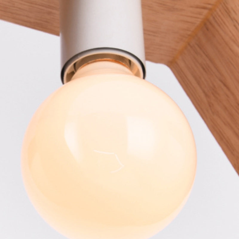 Modern Simplicity Geometry Wood Hardware 1 - Light Pendant Light For Dining Room