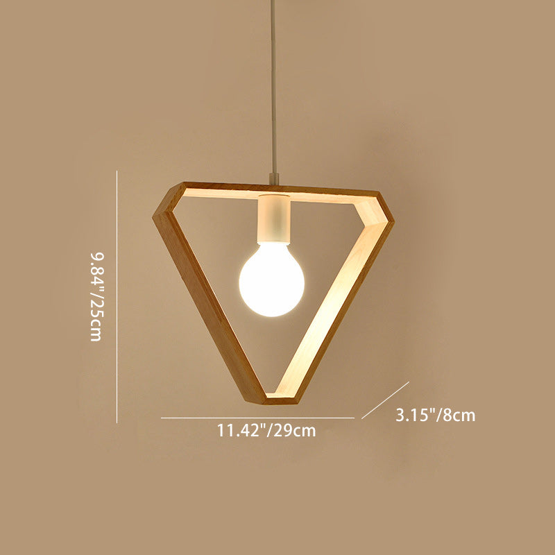 Geometría de Simplicidad Moderna Herrajes de Madera 1 - Lámpara Colgante de Luz Para Comedor 
