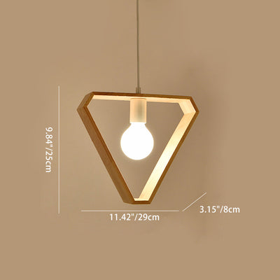 Modern Simplicity Geometry Wood Hardware 1 - Light Pendant Light For Dining Room