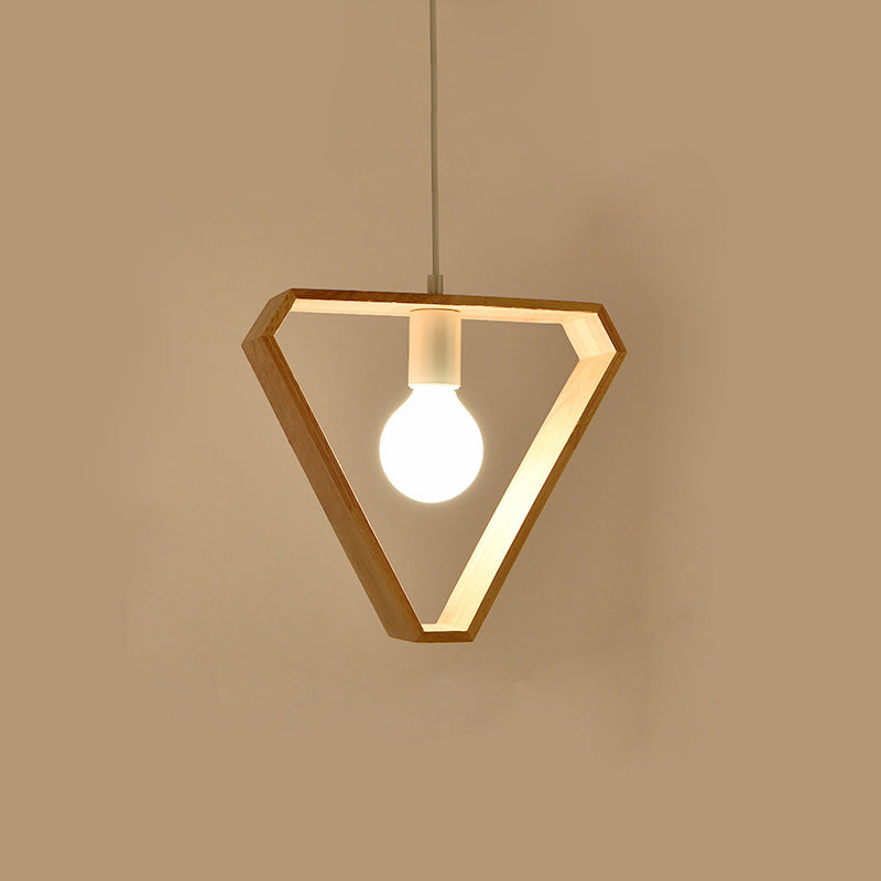 Geometría de Simplicidad Moderna Herrajes de Madera 1 - Lámpara Colgante de Luz Para Comedor 
