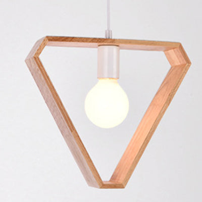 Modern Simplicity Geometry Wood Hardware 1 - Light Pendant Light For Dining Room