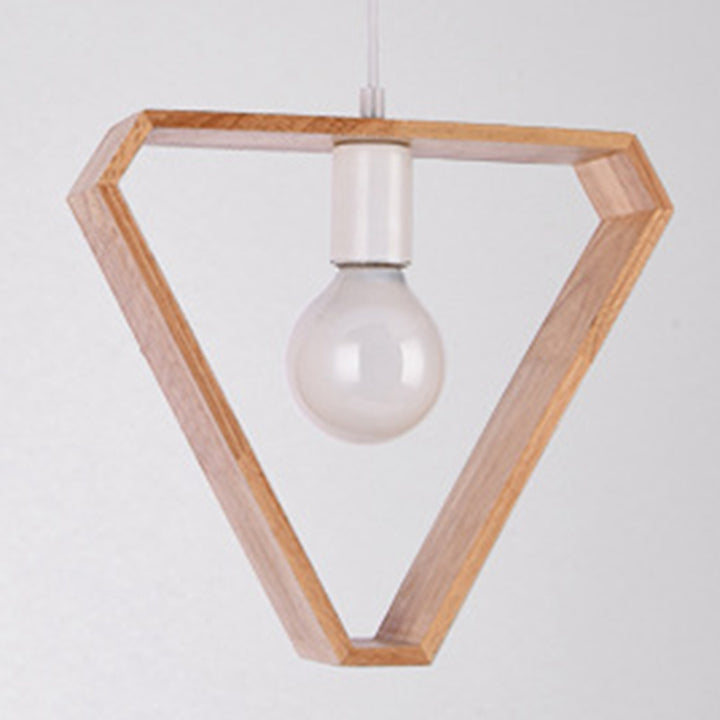 Geometría de Simplicidad Moderna Herrajes de Madera 1 - Lámpara Colgante de Luz Para Comedor 
