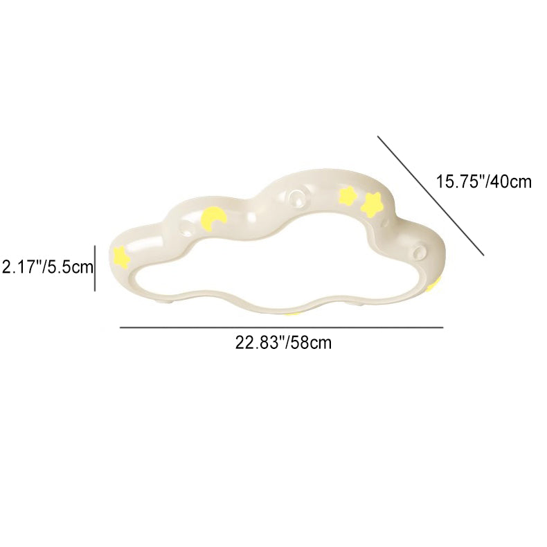 Plafonnier LED en résine ABS nuage créatif contemporain en fer pour chambre 