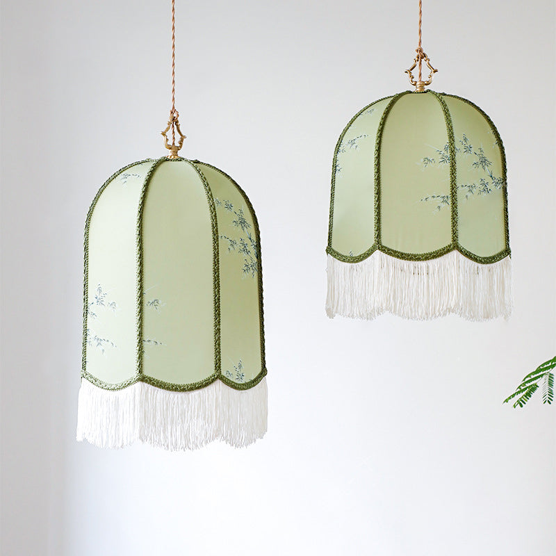 Traditionelle chinesische Stickerei Stoff Eisen 1 - Licht Pendelleuchte für Wohnzimmer 
