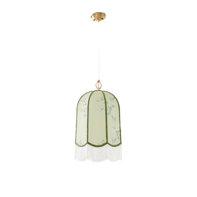 Traditionelle chinesische Stickerei Stoff Eisen 1 - Licht Pendelleuchte für Wohnzimmer 