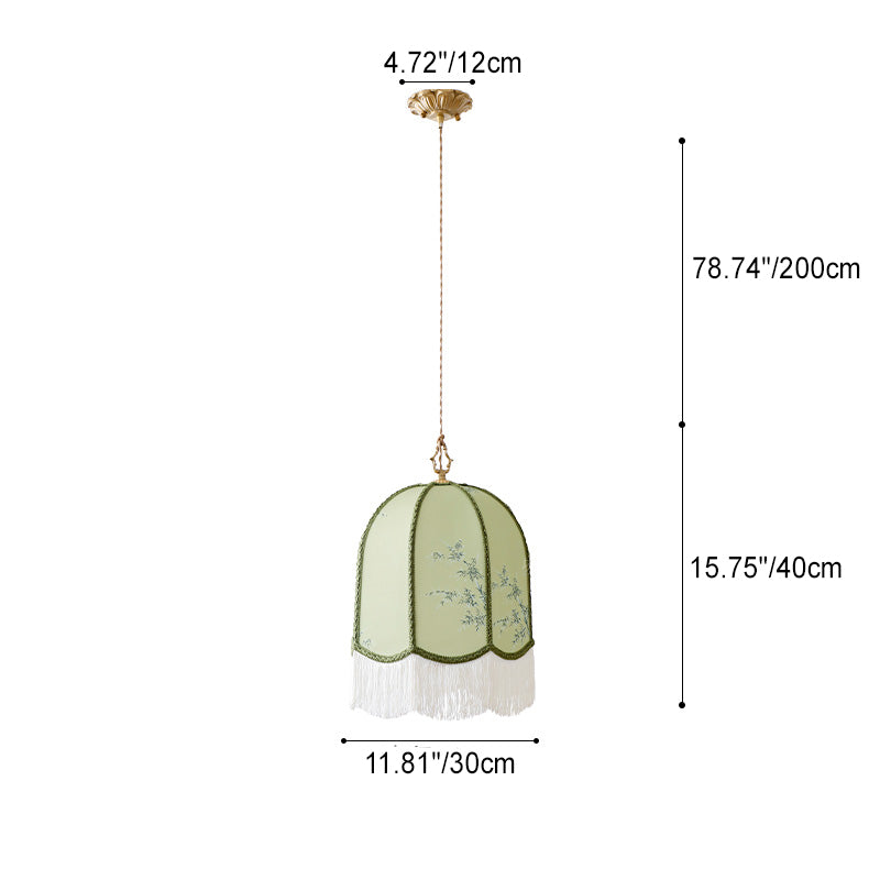 Traditionelle chinesische Stickerei Stoff Eisen 1 - Licht Pendelleuchte für Wohnzimmer 