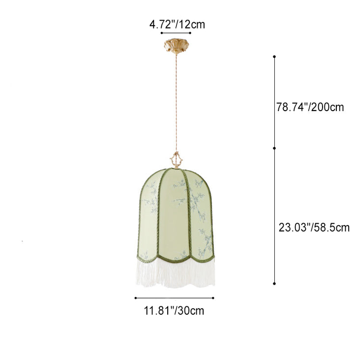 Traditionelle chinesische Stickerei Stoff Eisen 1 - Licht Pendelleuchte für Wohnzimmer 