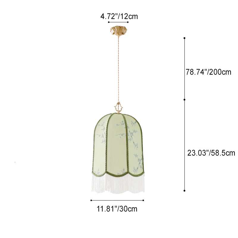 Traditionelle chinesische Stickerei Stoff Eisen 1 - Licht Pendelleuchte für Wohnzimmer 
