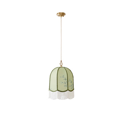 Traditionelle chinesische Stickerei Stoff Eisen 1 - Licht Pendelleuchte für Wohnzimmer 