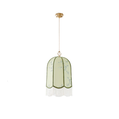 Traditionelle chinesische Stickerei Stoff Eisen 1 - Licht Pendelleuchte für Wohnzimmer 