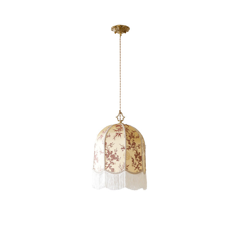 Traditionelle chinesische Stickerei Stoff Eisen 1 - Licht Pendelleuchte für Wohnzimmer 