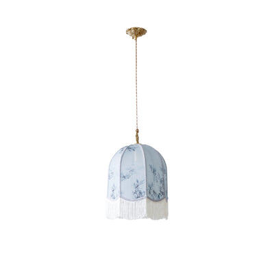 Traditionelle chinesische Stickerei Stoff Eisen 1 - Licht Pendelleuchte für Wohnzimmer 