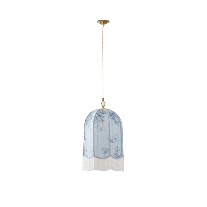 Traditionelle chinesische Stickerei Stoff Eisen 1 - Licht Pendelleuchte für Wohnzimmer 