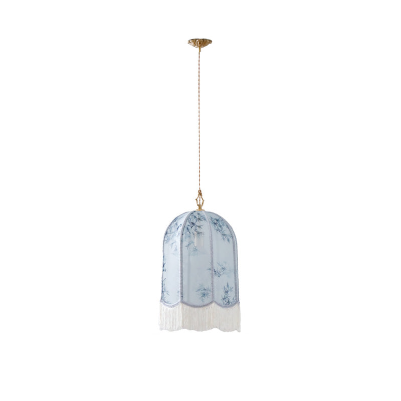 Traditionelle chinesische Stickerei Stoff Eisen 1 - Licht Pendelleuchte für Wohnzimmer 