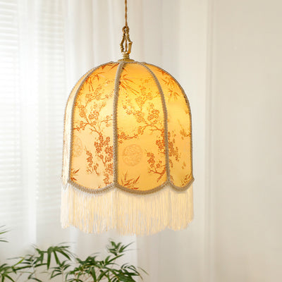 Traditionelle chinesische Stickerei Stoff Eisen 1 - Licht Pendelleuchte für Wohnzimmer 