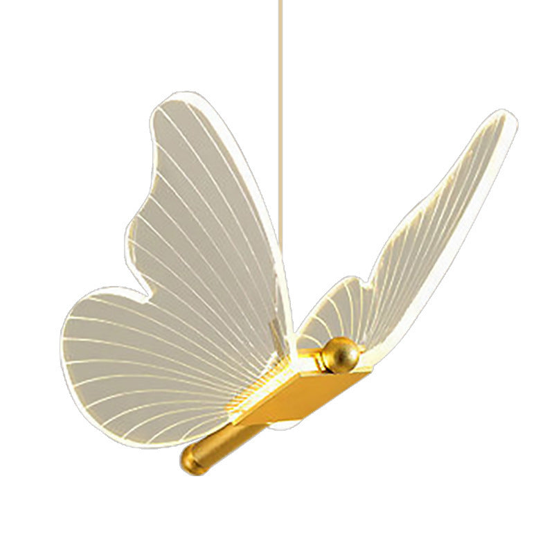 Lustre à LED en acrylique avec motif de papillon créatif contemporain pour chambre 