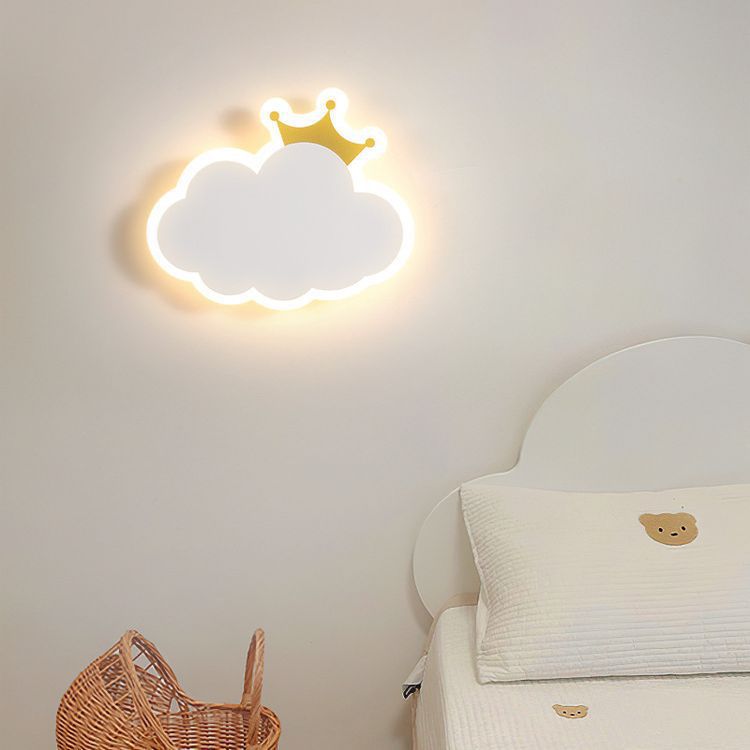 Modern Simplicity Clouds Acrylic Iron LED Wall Sconce Lamp For Bedside