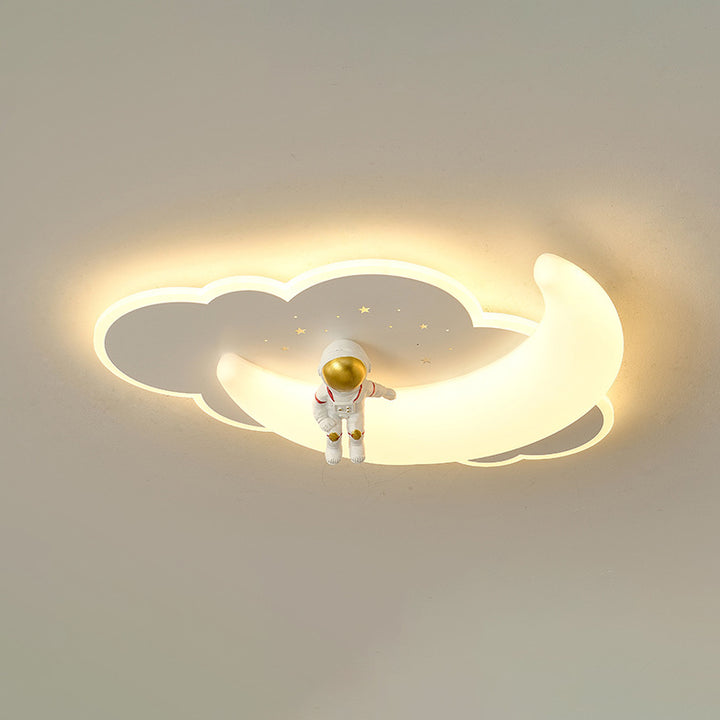 Luz de techo empotrada LED de hierro para dormitorio con moldeado rotacional de avión de astronauta creativo contemporáneo 