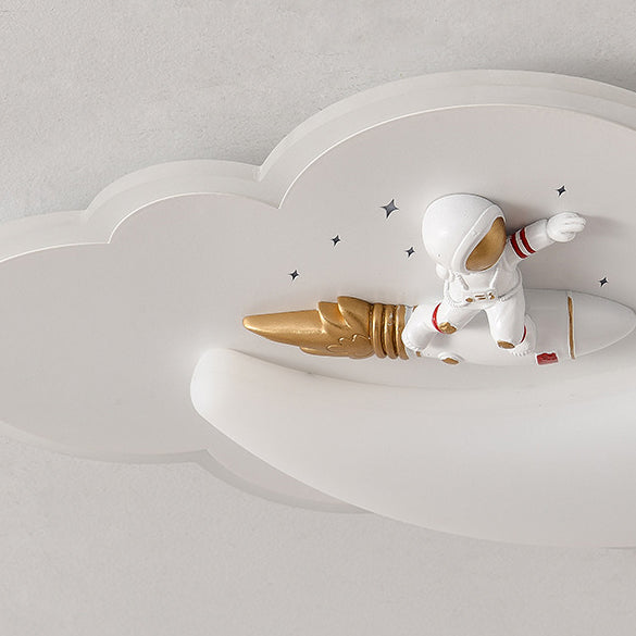 Luz de techo empotrada LED de hierro para dormitorio con moldeado rotacional de avión de astronauta creativo contemporáneo 