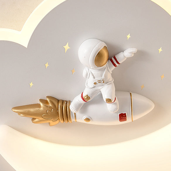 Luz de techo empotrada LED de hierro para dormitorio con moldeado rotacional de avión de astronauta creativo contemporáneo 