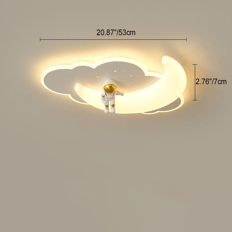Luz de techo empotrada LED de hierro para dormitorio con moldeado rotacional de avión de astronauta creativo contemporáneo 
