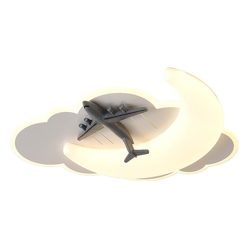 Luz de techo empotrada LED de hierro para dormitorio con moldeado rotacional de avión de astronauta creativo contemporáneo 