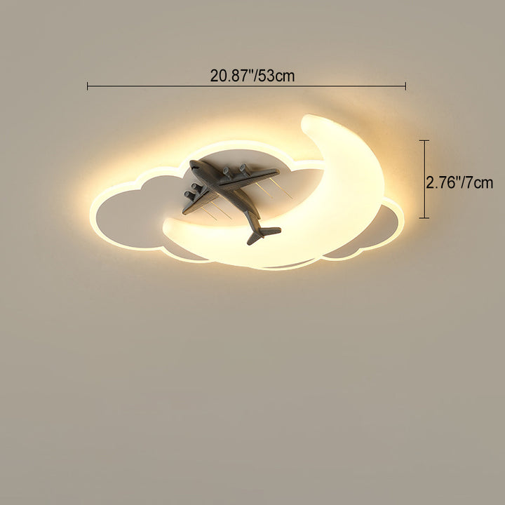 Luz de techo empotrada LED de hierro para dormitorio con moldeado rotacional de avión de astronauta creativo contemporáneo 