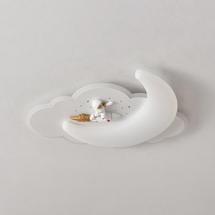 Luz de techo empotrada LED de hierro para dormitorio con moldeado rotacional de avión de astronauta creativo contemporáneo 