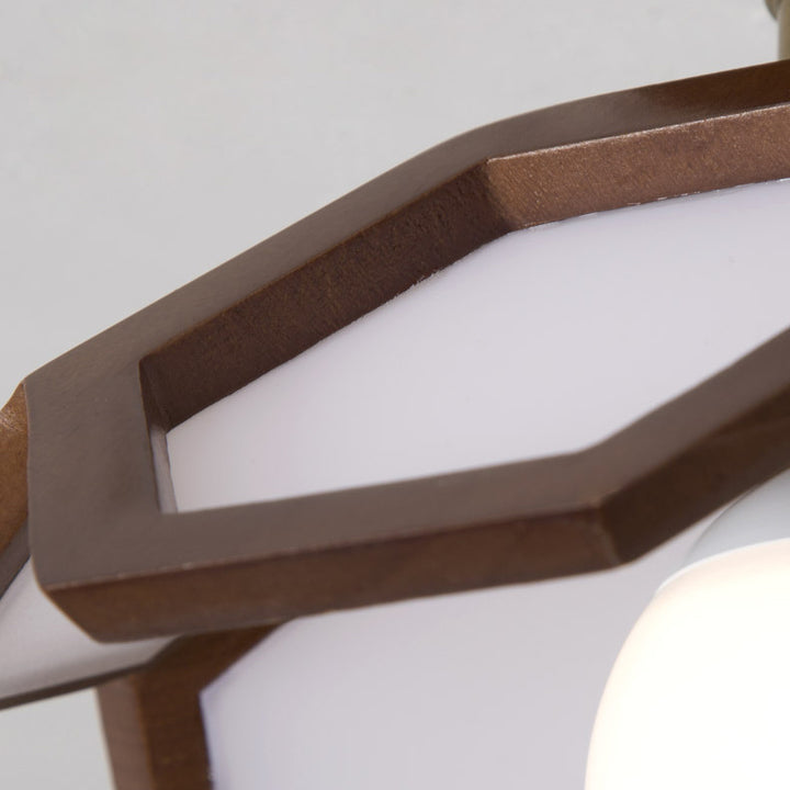 Luz de techo semiempotrada de 1 luz de hardware de madera maciza nórdica contemporánea Lotus para pasillos 