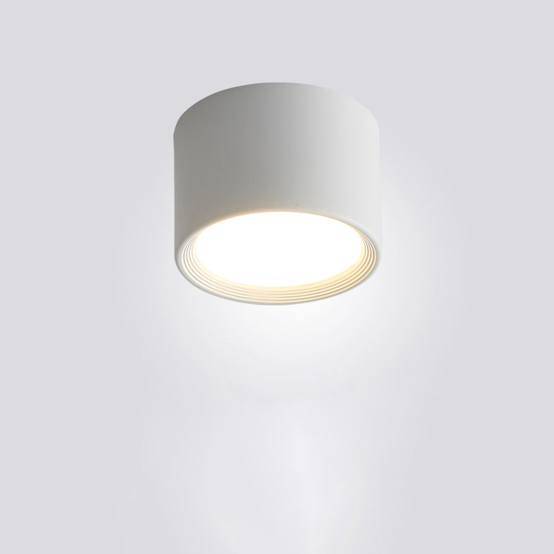 Modern Minimalist Cylinder Aluminum Acrylic LED Flush Mount Ceiling Light For Hallways