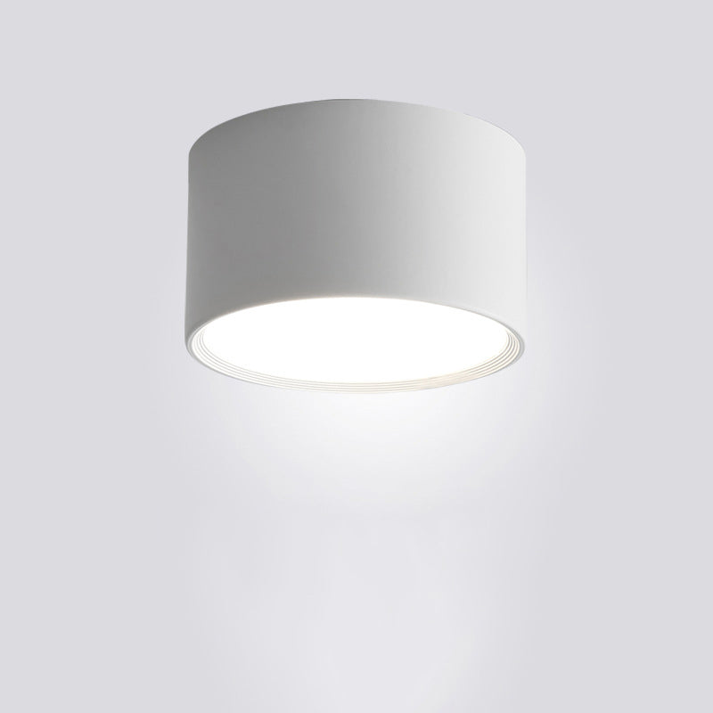 Modern Minimalist Cylinder Aluminum Acrylic LED Flush Mount Ceiling Light For Hallways