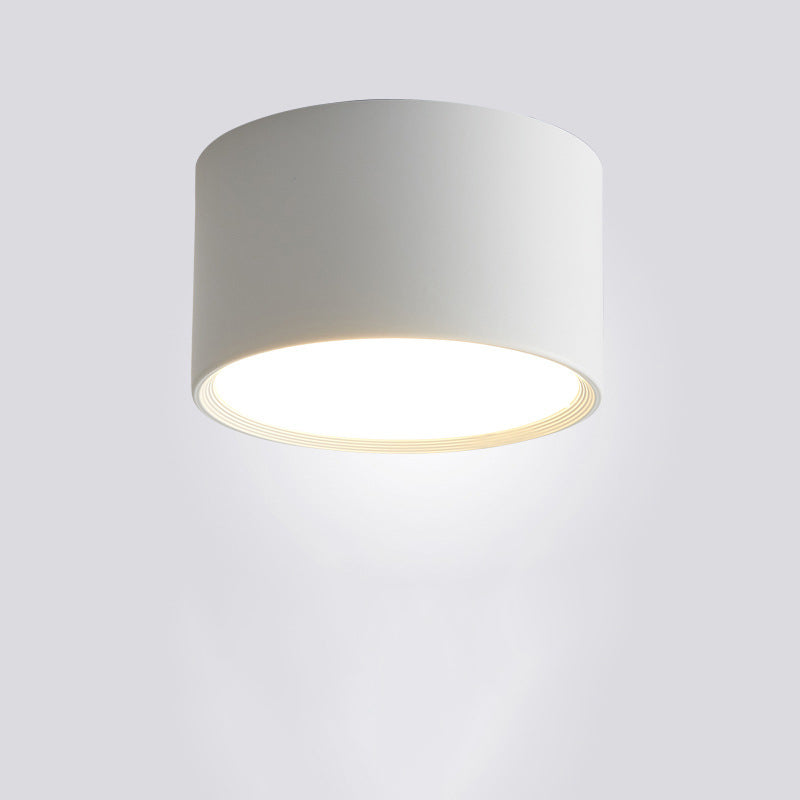 Modern Minimalist Cylinder Aluminum Acrylic LED Flush Mount Ceiling Light For Hallways