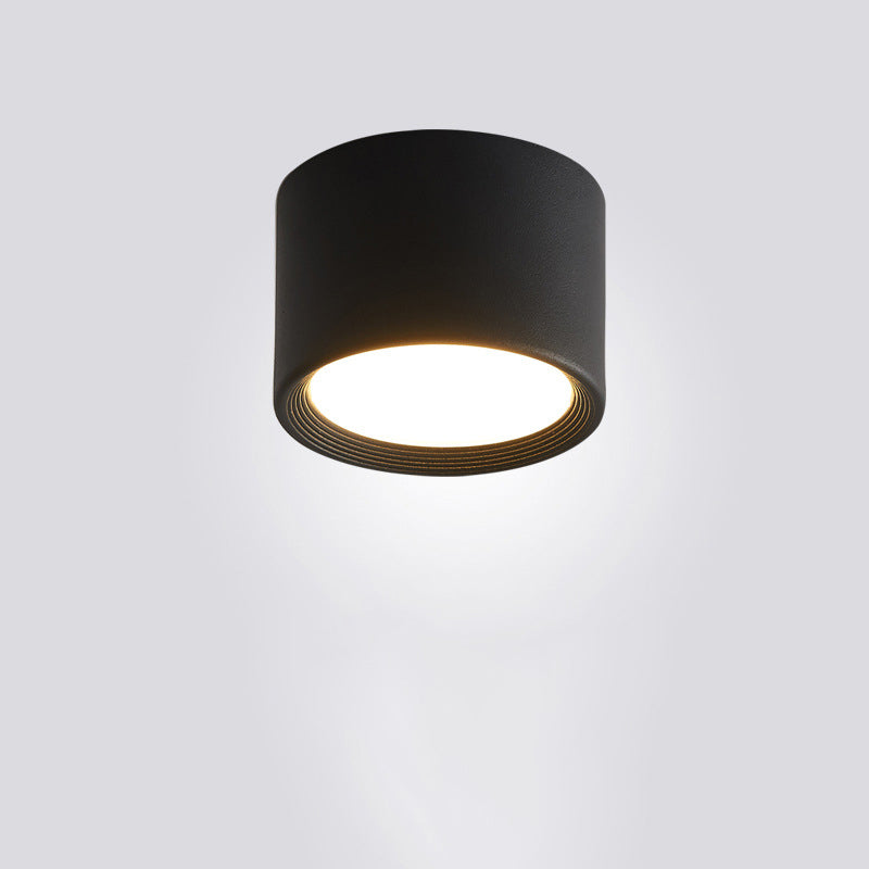 Modern Minimalist Cylinder Aluminum Acrylic LED Flush Mount Ceiling Light For Hallways