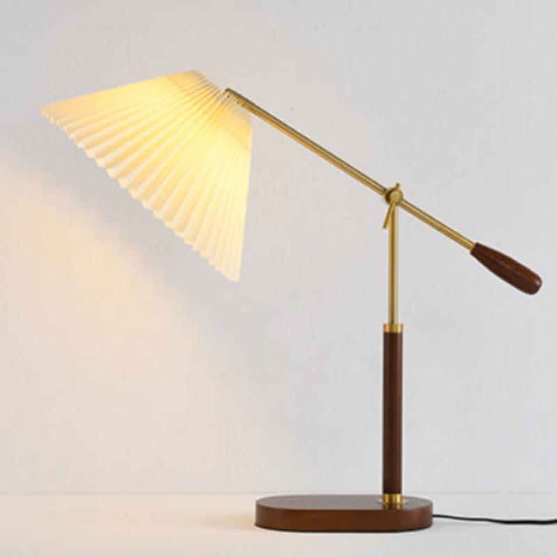 Lampe de table 1 lumière avec abat-jour en tissu en fer vintage traditionnel pour salon 