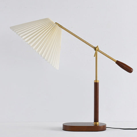 Lampe de table 1 lumière avec abat-jour en tissu en fer vintage traditionnel pour salon 