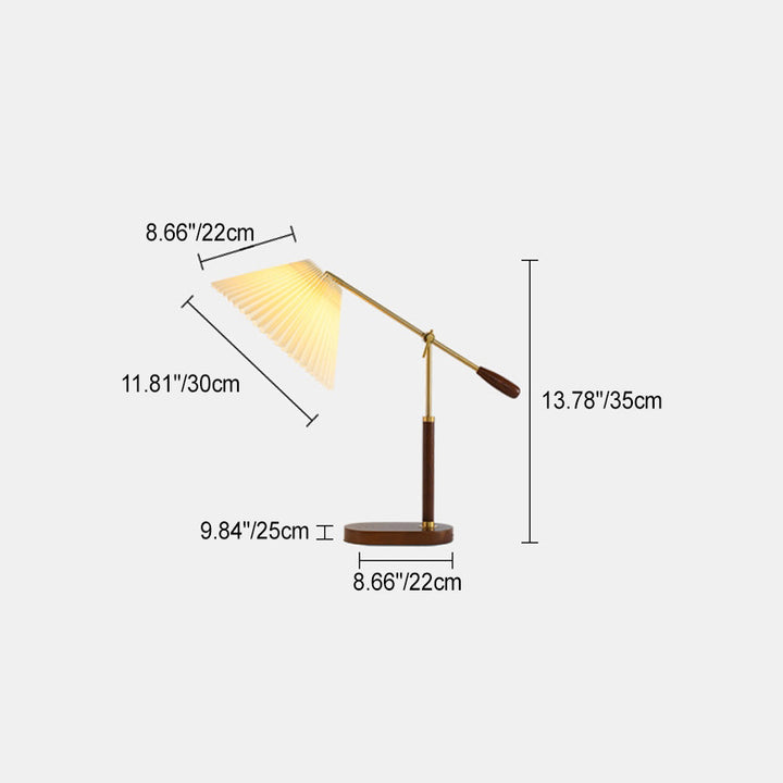 Lampe de table 1 lumière avec abat-jour en tissu en fer vintage traditionnel pour salon 