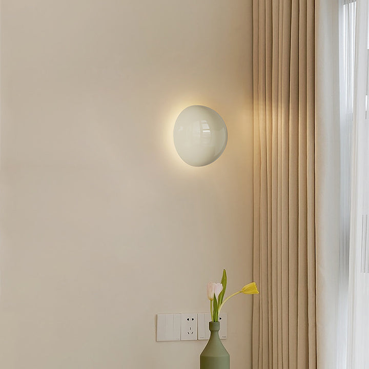 Modern Minimalist Round Bead Full Iron Lampshade LED Wall Sconce Lamp For Bedroom