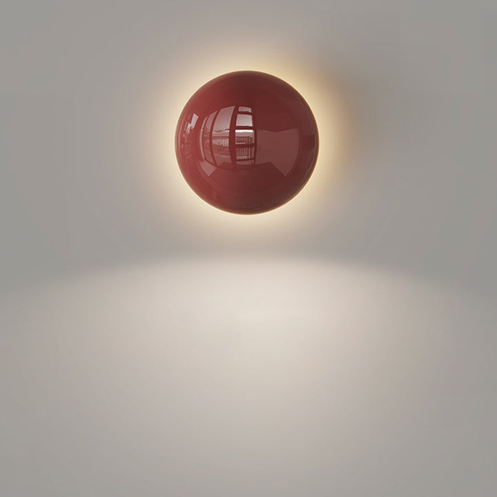Modern Minimalist Round Bead Full Iron Lampshade LED Wall Sconce Lamp For Bedroom