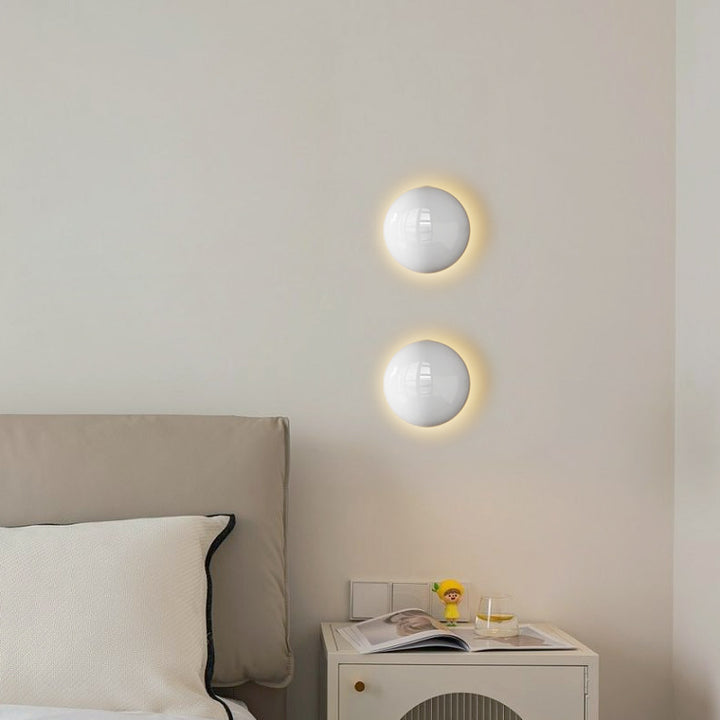 Modern Minimalist Round Bead Full Iron Lampshade LED Wall Sconce Lamp For Bedroom