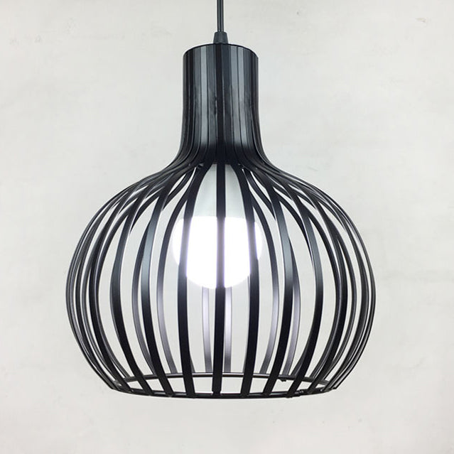 Zeitgenössische kreative runde Vogelkäfig Eisen 1 - Licht Pendelleuchte für Esszimmer 