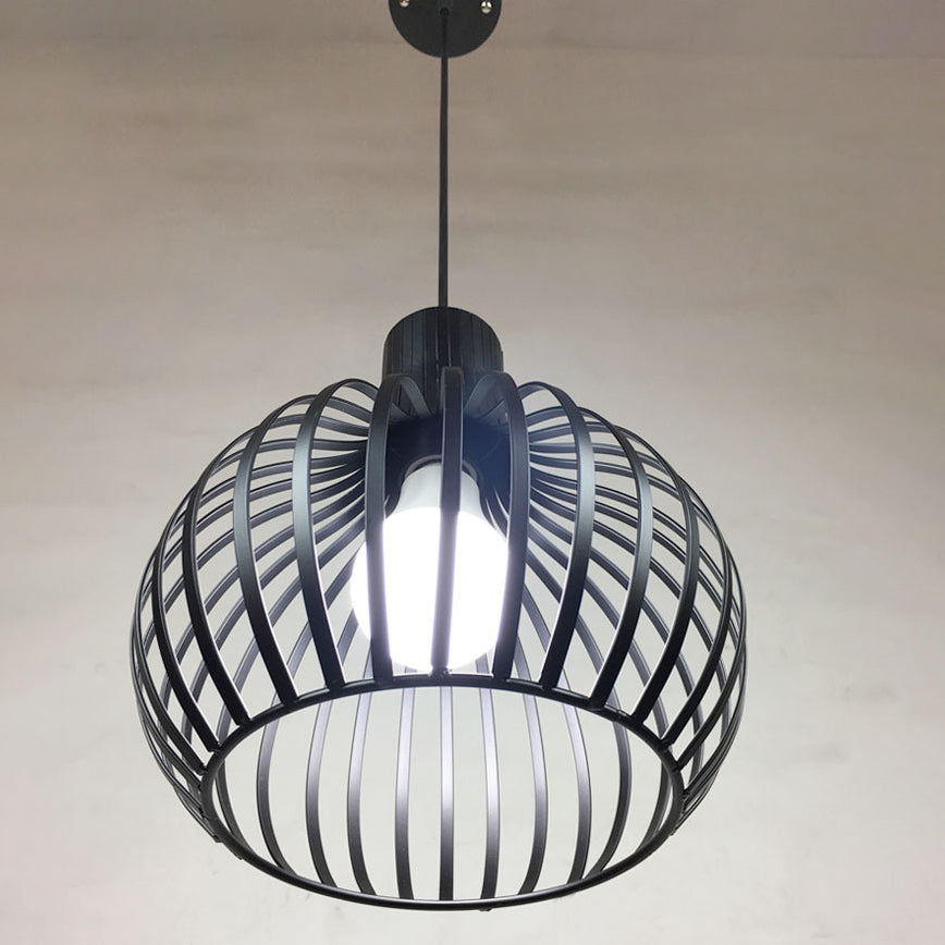 Zeitgenössische kreative runde Vogelkäfig Eisen 1 - Licht Pendelleuchte für Esszimmer 
