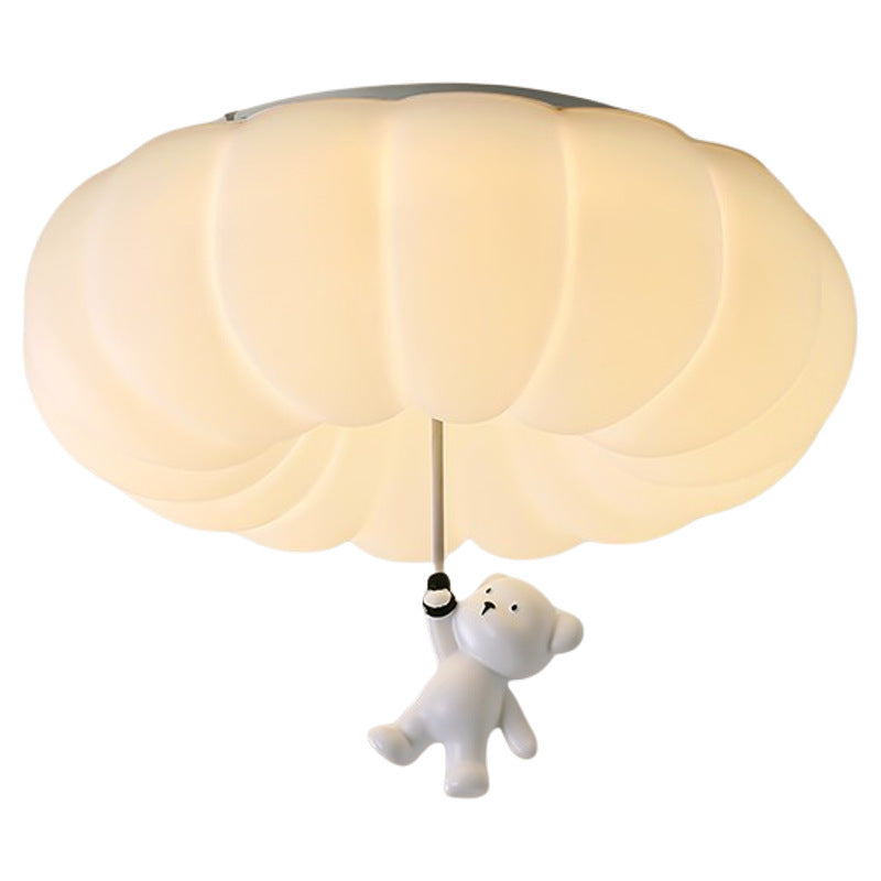 Zeitgenössisches nordisches Cremebär PE Hardware LED Deckenleuchte für Schlafzimmer 