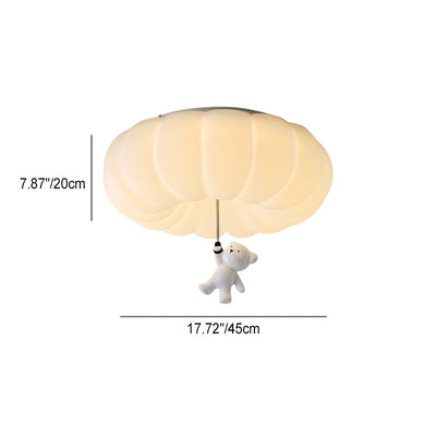 Zeitgenössisches nordisches Cremebär PE Hardware LED Deckenleuchte für Schlafzimmer 
