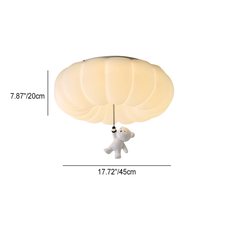 Zeitgenössisches nordisches Cremebär PE Hardware LED Deckenleuchte für Schlafzimmer 
